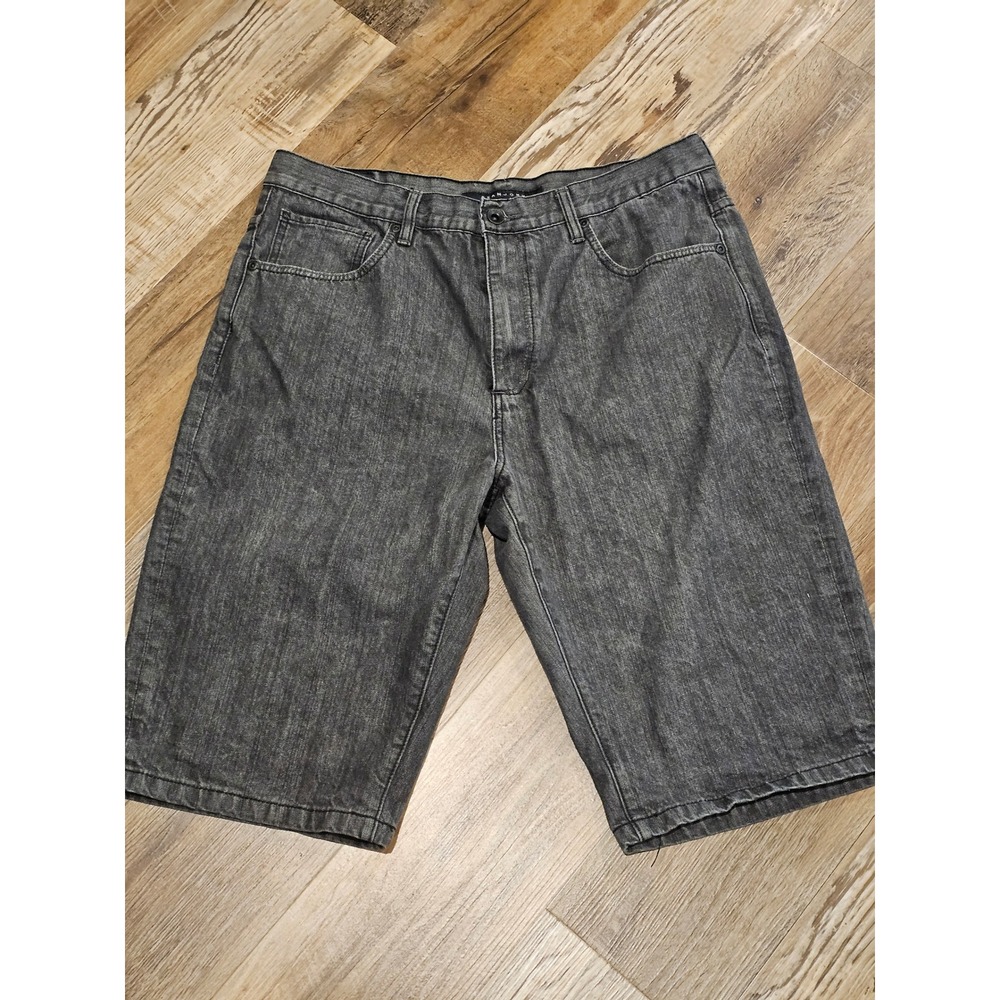 Sean John Mens Black Denim Shorts Size 38 Faded Charcoal Grey Streetwear Cotton